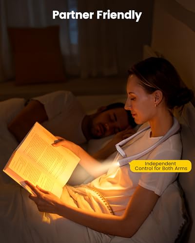 Glocusent Bendable Neck Light, 100Hrs Long Lasting Rechargeable Book Light, 5 Colors & Stepless Dimming Reading Light - Perfect Book Lights for Reading at Night, Knitting, Book Lovers Gifts - color: Pink