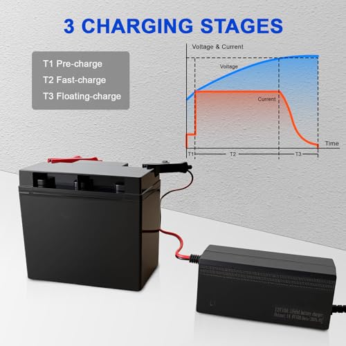 14.6V 10A LiFePO4 Battery Charger Designed for 12V Lithium Battery, AC-DC Smart Charger, Battery Maintainer, Built-in Safety Protections, Support 0V Charging Function - color: 14.6V 10A