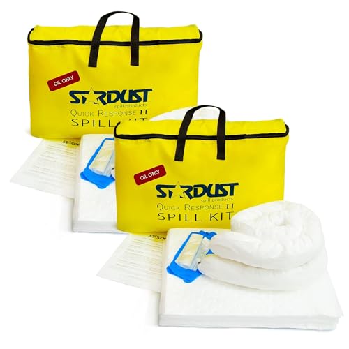 Stardust Spill Products Oil-Only Spill Kit – OSHA Compliant Solution for Vehicles, Industrial, & Restaurant Use, Emergency Response Oil Cleanup, 2-Pack - size: 2 Pack