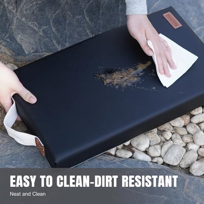 HappyPicnic Waterproof Garden Kneeling Pad - 2" Thick Soft Foam Kneeling Mat for Gardeners with Handle & Removable Cover, Knee Support for Bathing, Black - color: Black