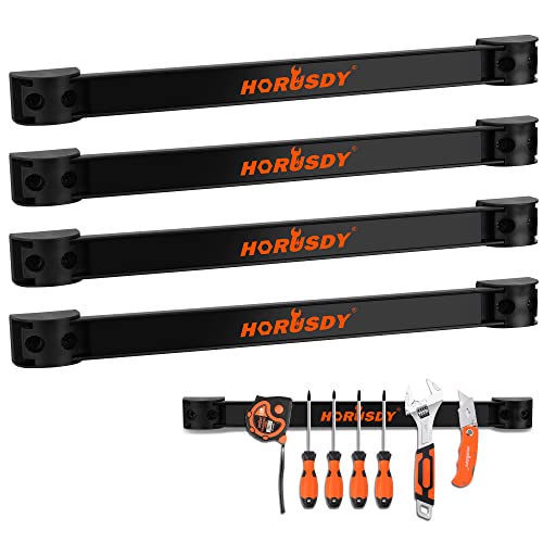HORUSDY 12" Magnetic Tool Holder Strip, 4-Pack Tool Magnet Bar for Garage Organization, Shop Organization, Mounting Screws Included - color: 4-Pack 12" Magnet Bar--Black