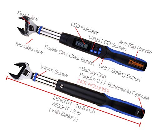 Digital Torque Wrench, Stainless Steel, 2.21 - 44.24 ft-lbs