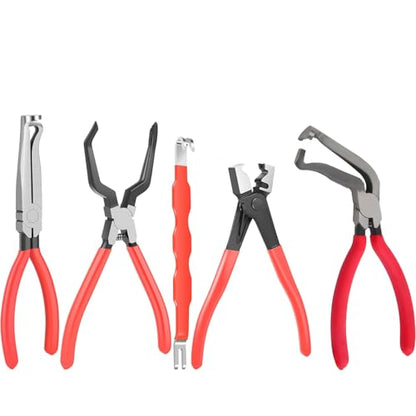 Automotive Electrical Disconnect Pliers Kit | Upgraded High-Carbon Steel, Connector Release Tool Set, Straight & Angled Pliers, Terminal Removal Tool - size: 5SET