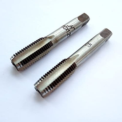 AtticZone M10 x 1.25 Metric Hand Thread Tap, Right Hand, Alloy Tool Steel, 1 Taper Tap, 1 Plug Tap for Metal Working DIY Industrial - size: M10x1.25