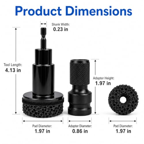 Wheel Hub Resurfacing Kit, Hub Cleaning Tool, Wheel Stud Cleaner | 6 Grinding Pads for Brake Rotor Rust Removal; Fits Power Drill and 1/2" Impact Wrench for Automotive Maintenance