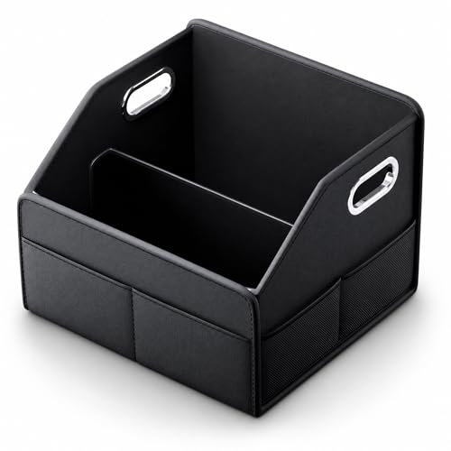 Car Storage Organizer Car Caddy Compact PU Leather Multipurpose Bin for Trunk, Front Seat, Back Seat & Car Floor