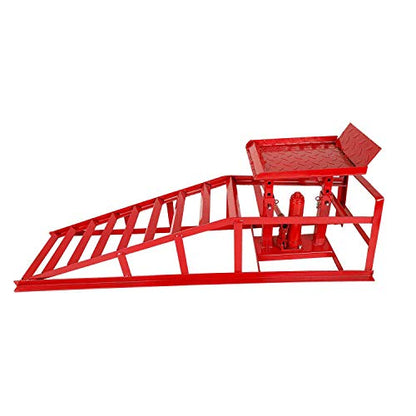 TYFYB 2 Pack 10000lbs Capacity Low Profile Car Lift Service Ramps Truck Trailer Garage Automotive Hydraulic Lift Repair Frame Lift Height Hydraulic Vehicle Ramps Red Red-2 Pack