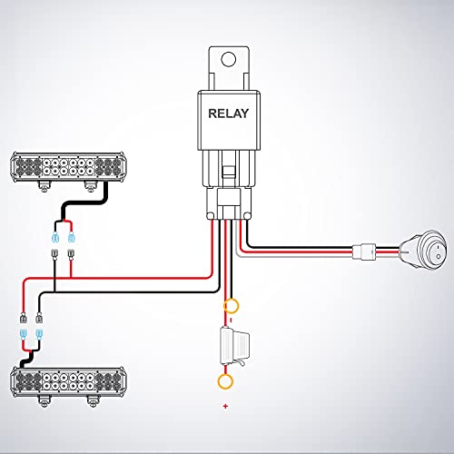 Nilight - NI -WA 06 LED Light Bar Wiring Harness Kit - 2 Leads 12V On Off Switch Power Relay Blade Fuse for Off Road Lights LED Work Light, 2 Years Warranty - color: 16AWG Wiring Harness Kit - 2 Leads