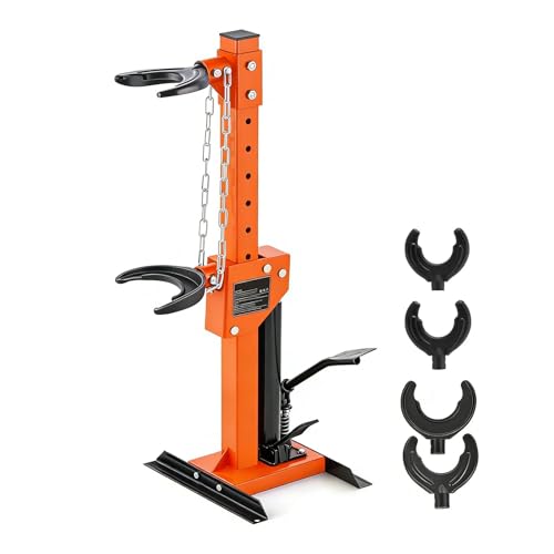 Professional Hydraulic Coil Spring Compressor for Car, SUV & Truck – Heavy Duty Foot Pedal Operated Strut & Shock Absorber Tool with Safety Lock, Durable Steel Construction, Orange - color: Orange