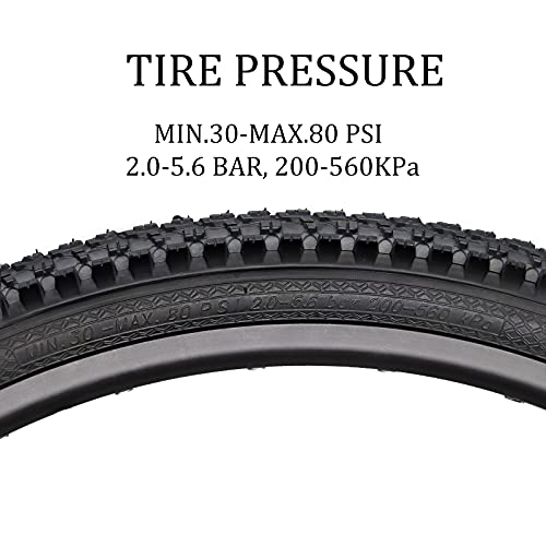 Hycline 2-Pack Mountain Bike Tires Set: 20/24/26/27.5-inch Folding Replacement High-Performance Wear-Resistant Bicycle Tires and Pair Inner Tubes with Tire Levers for MTB Off-Road Bike - color: 26x1.95-30TPI