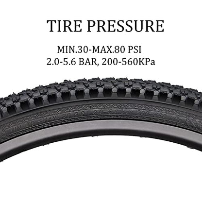 Hycline 2-Pack Mountain Bike Tires Set: 20/24/26/27.5-inch Folding Replacement High-Performance Wear-Resistant Bicycle Tires and Pair Inner Tubes with Tire Levers for MTB Off-Road Bike - color: 26x1.95-30TPI