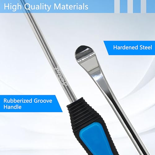 Heavy Duty Tire Repair Tool Kit, 3x14.5 Steel Tire Irons & 3 Rim Protectors, 4-Point Valve Tool with 4 Cores/Caps, Motorcycle/Bike/ATV Tire Changer Levers(TT-145-15) - size: 14.5”