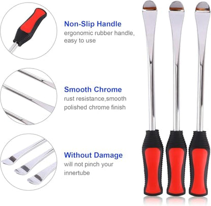 11.5" Dirt Bike Tire Changing Tool Kit, Motorcycle Tire Removal Tool with Tire Spoons, Rim Protector and Valve Tool Set