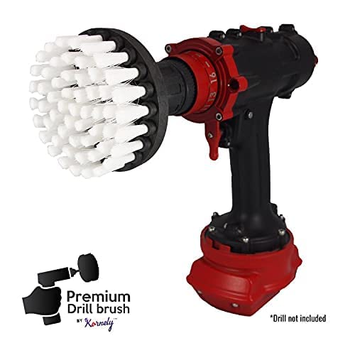 Premium Drill Brush Professional – Extra-Soft 4 in White | Scratch-Free Cleaning Brush for Carpet, Upholstery, Leather Seats, Glass, Furniture and Car Interior - color: White