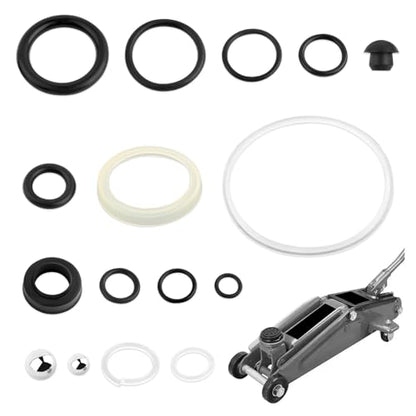 16PCS Hydraulic Jack Seal Kit,3 Ton Floor Jack Parts Kit Includes O Ring Seal/Oil Plug,Professional Floor Jacks Oil Sealing Kits for Hydraulic Systems Sealing Car Accessories