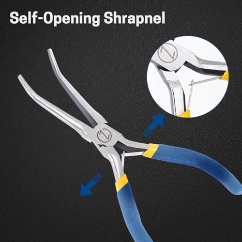 VISEMAN 6" Mini Needle Nose Pliers with Comfort Handles, Long Nose Pliers | for Handmade Craft, 45 Degree Bent - style: 45-Degree Bent