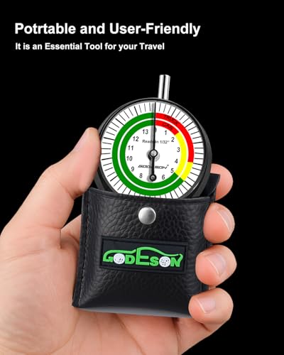 GODESON Truck Dial Tire Tread Depth Gauge,Reads in 1/32 Inch Increments，Suitable for Motorcycle, Car, Truck and Bus - color: Black and White