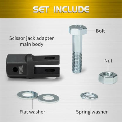 TONDA Scissor Jack Drill Adapter for 1/2 Inch Impact Wrench or 13/16 Inch Lug Wrench - color: 1 PACK