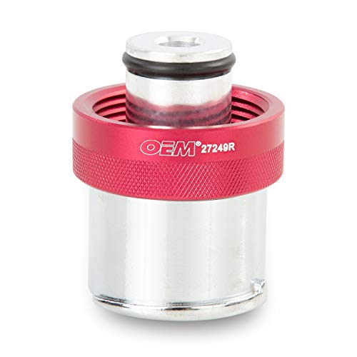 Radiator Pressure Tester Adapter for Select EcoBoost Engines – Cooling System Radiator Cap Adapter – OEMTOOLS 27249R - style: Works Land Rover, Mazda, Volvo, and Ford