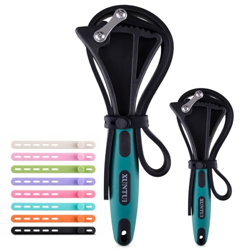 2-Pack Adjustable Rubber Strap Wrench Set, 4" & 6", Dark Green | For Faucets, Shower Heads, Jars & Oil Filters, Non-Scratch Rubber Belts for 4" & 6" Grip Range - color: Dark Green