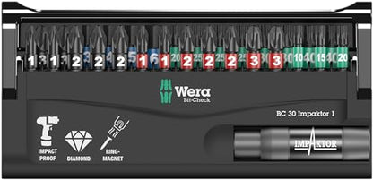 WERA 05057690001 Bit-Check 30 Impaktor 1, 30 Pieces