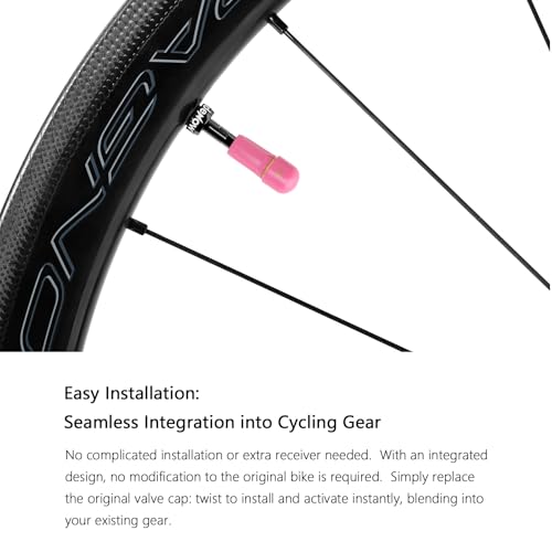 RideNow Tire Pressure Monitoring System T1, Accurate Tire Pressure Detection, Long Battery Life, Support APP/Garmin Cycling Computers Display for Road & MTB Cycling Safety - color: Pink