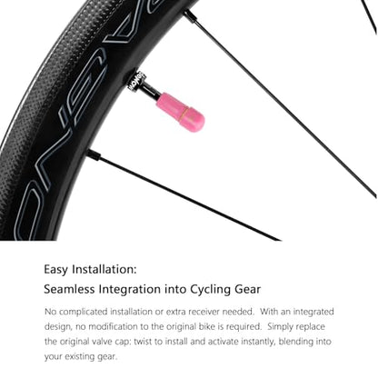 RideNow Tire Pressure Monitoring System T1, Accurate Tire Pressure Detection, Long Battery Life, Support APP/Garmin Cycling Computers Display for Road & MTB Cycling Safety - color: Pink