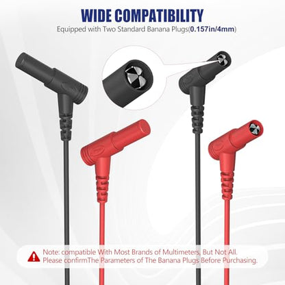 Professional Multimeter Test Leads 1000V 20A, 40.5 Inch, Ultra-Sharp Gold-Plated Test Probes, Volt Meter Leads, Silicone Meter Leads for Fluke, AstroAI, Klein Multimeter and Automotive Testing