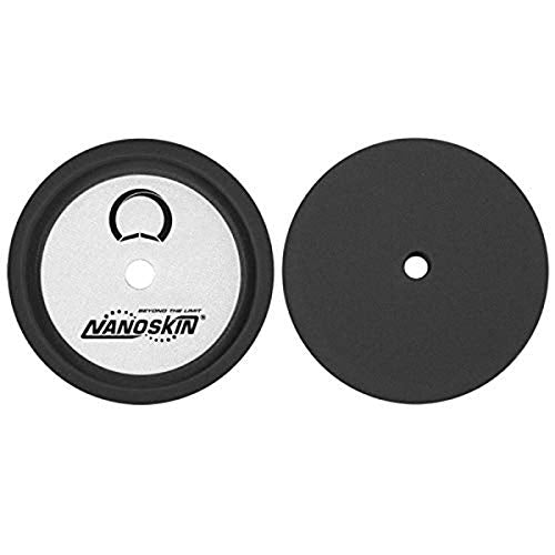 Nanoskin 9" Speedy Foam Polishing & Finishing Pad – Eliminates Swirl Marks and Prevents Paint Greying for Cars, Trucks, RVs, Boats, Hot Rod & More | Dished-in Loop Backing |Use with Rotary Polisher - size: 9 inches, style: 9" Flat Black Foam