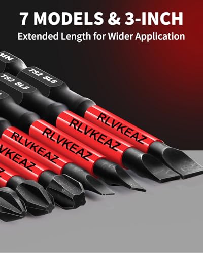 10-PCS 3" Long Magnetic Screwdriver Bits Set: Phillips Bits #1/#2/#3 & Slotted Head - S2 Alloy Steel, 1/4" Hex Shank for Impact Driver, Power Drill - Pro & DIY - style: 3'' slotted phillips bit 10pcs