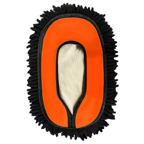 YeewayVeh Car Wash Brush Replacement Cover, Soft Microfiber Car Wash Mop Head Compatible with 55" Long Handle Car Wash Brush and 15° Curved Pole Car Wash Mop, Orange - color: Orange (Brush Head)