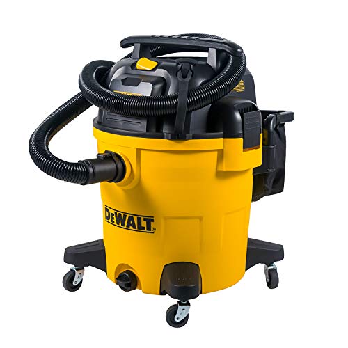 DEWALT 12 Gallon Poly Wet/Dry Vac, 5.5 HP Shop Vacuum Wet Vacuum Cleaner for Workshop, Jobsite, Commericial Area, Large Pick-Up Capacity, Yellow,DXV12P - size: 12 gallon