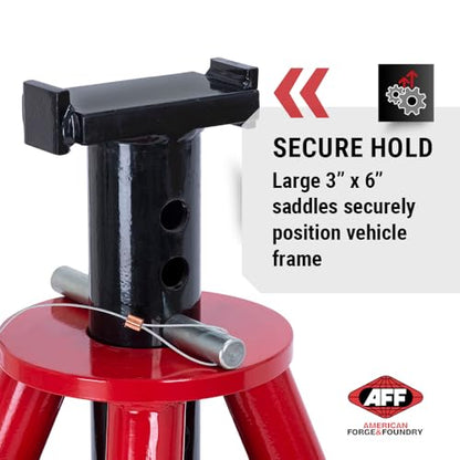 AFF 10 Ton Pair of Jack Stands, Heavy Duty, Pinlock for Trucks & Equipment - size: High Height