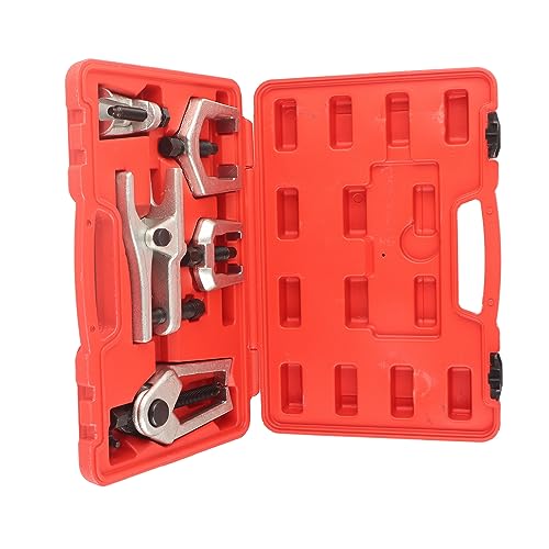 Ball Joint Separator Puller Set 5pcs | Forged Steel Front End Suspension Tool Kit | Dislodges Tie Rods/Ball Joints/Link Arms | Robust Storage Case