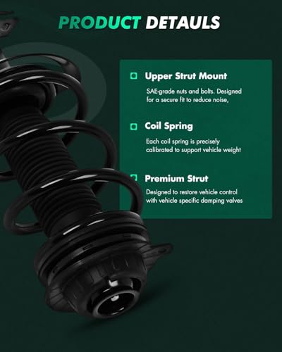SCITOO - Front Complete Strut & Coil Spring Assembly Fits 2014-2018 for Jeep for Cherokee AWD with 73126 73125 - Set of 2 | Struts Shocks Complete Struts Spring Assembly Replace 73126 73125