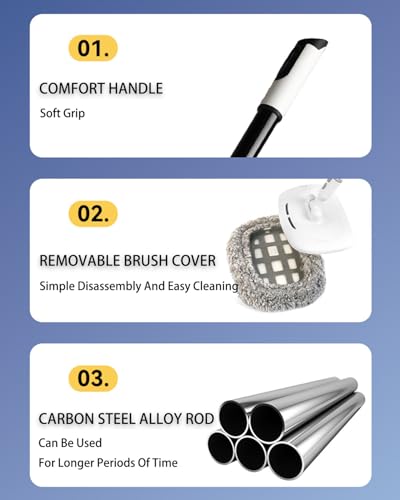 Volodya 15°Curved Car Wash Brush with 47" Extension Long Handle Telescopic Aluminum Microfiber Cleaning Mop for Car Truck SUV RV Boat Wheel Extension Pole Carwash Mop Duster
