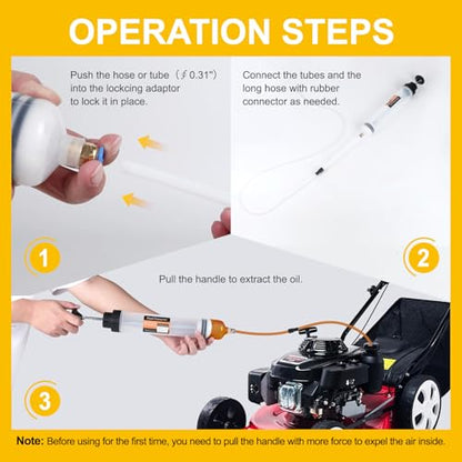 500CC Automotive Fluid Extractor with 39'' Long Hose & ExtensionTubes, Portable Oil Extractor Pump for Oil Change, Large Fluid Pump with Clear Scale & Transparent Body for DIY Maintenance