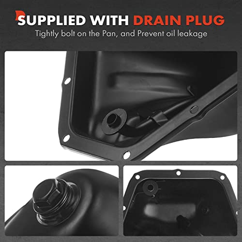 A-Premium Lower Engine Oil Pan Sump with Drain Plug Compatible with Subaru Outback 2013-2019, Forester 2011-2018, XV Crosstrek 2013-2015, Legacy 2013-2019, Impreza 2012-2016, Crosstrek, 2.0L 2.5L