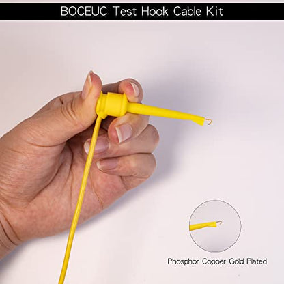 Test Hook Clips 4mm Stackable Banana Plug to Minigrabber Cable Wire Leads for Multimeter Electrical Testing(5 PCS)