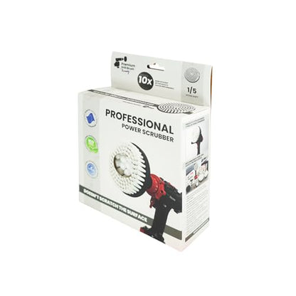Premium Drill Brush Professional– 2in1 for Drills & Angle Grinders Extra-Soft 6in White | Scratch-Free Cleaning Brush for Carpet, Upholstery, Leather Seats, Glass, Furniture and Car Interior - color: White