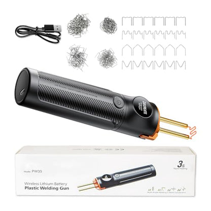 Diymore Cordless Plastic Welder Kit, 4000mAh Portable Welding Gun with 400 PCS Hot Staples for Bumper Repair and DIY Projects