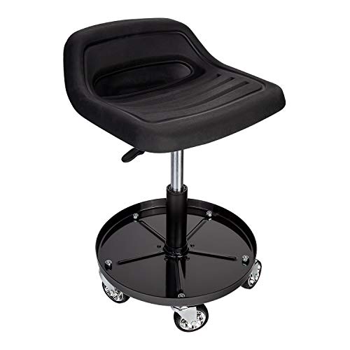 SUNEX TOOLS 8514 300-Pound Capacity Telescoping Tractor Seat with Parts Tray and 3.5-Inch Heavy Duty Casters
