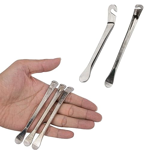 5 Pcss Stainless Steel Bike Tire Lever Bicycle Levers Tyre Spoon Iron Changing Tool Tire Pry Crowbar Set for Repair Bike Tube