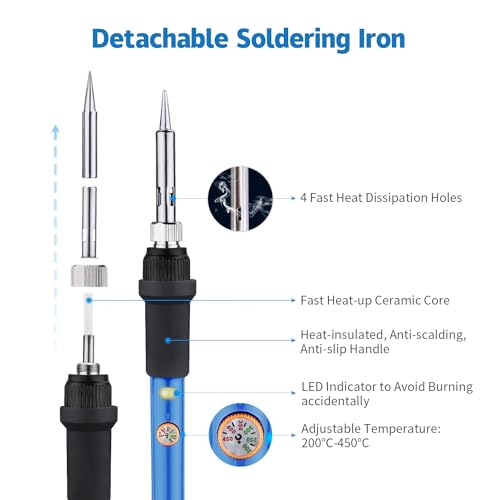 5 Pack Bulk LDK Soldering Iron Kits 60W 110V Adjustable Temperature Electric Soldering Gun Welding Tools - color: Basic (5 Pack)