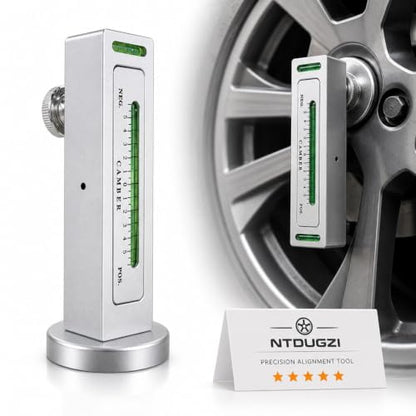 Magnetic Alignment Camber Gauge Wheel Tool Caster Measuring Level Vehicles | Adjustable -5° to +5° Range, Bubble Level Compact Plastic Body for Automotive Car Truck Rv Tire Repair Checks(White-1pc) - color: White-1pc
