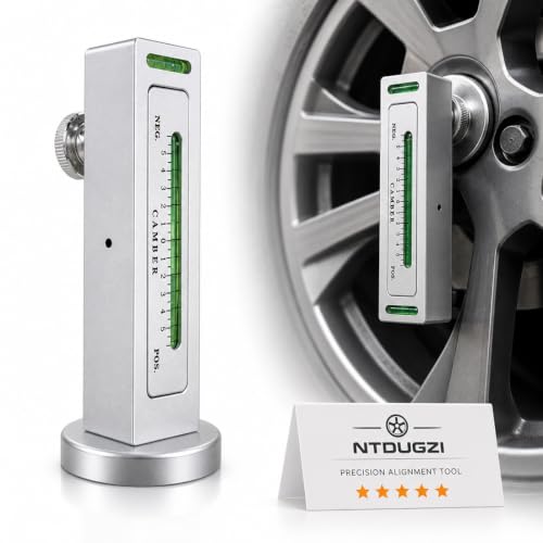Magnetic Alignment Camber Gauge Wheel Tool Caster Measuring Level Vehicles | Adjustable -5° to +5° Range, Bubble Level Compact Plastic Body for Automotive Car Truck Rv Tire Repair Checks(White-1pc) - color: White-1pc