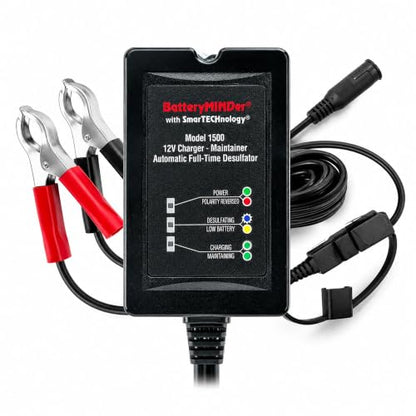 BatteryMINDer 1500 12V-1.5A Smart Trickle Charger, Battery Maintainer, and Battery Desulfator - for Winter and Long Term Storage
