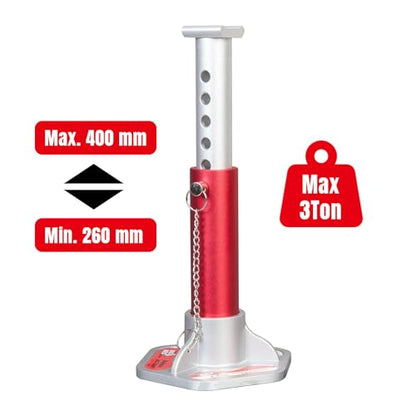 Big RED 3 Ton Aluminum Jack Stands, for Cars, ATV's and UTV's, with 6 Locking Support Pins, Red/Silver, 2 Pack - size: 3 Ton, style: Aluminum