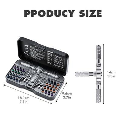 VMAN Ratchet Screwdriver Set, magnetic Screwdriver sets, S2 Steel Bits, DIY Combination Flexible Shaft, Suitable for Furniture Assembly, Precision Electrical Appliance Repair, Bicycle Tools