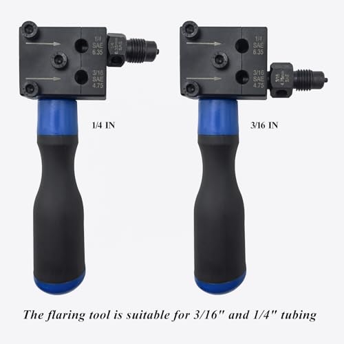 Brake Line Flaring Tool Kit, 3/16 in and 1/4 in Double Flaring Tool | Flare Tool for Vehicle Brake & Hydraulic Lines